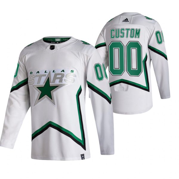 Kinder Dallas Stars Eishockey Trikot 2021 Reverse Retro Special Edition Authentic Weiß Benutzerdefinierte